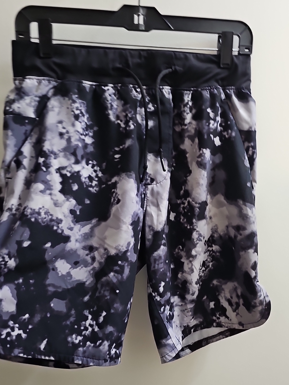Athletic Works Black and Gray Marbled Athletic Shorts